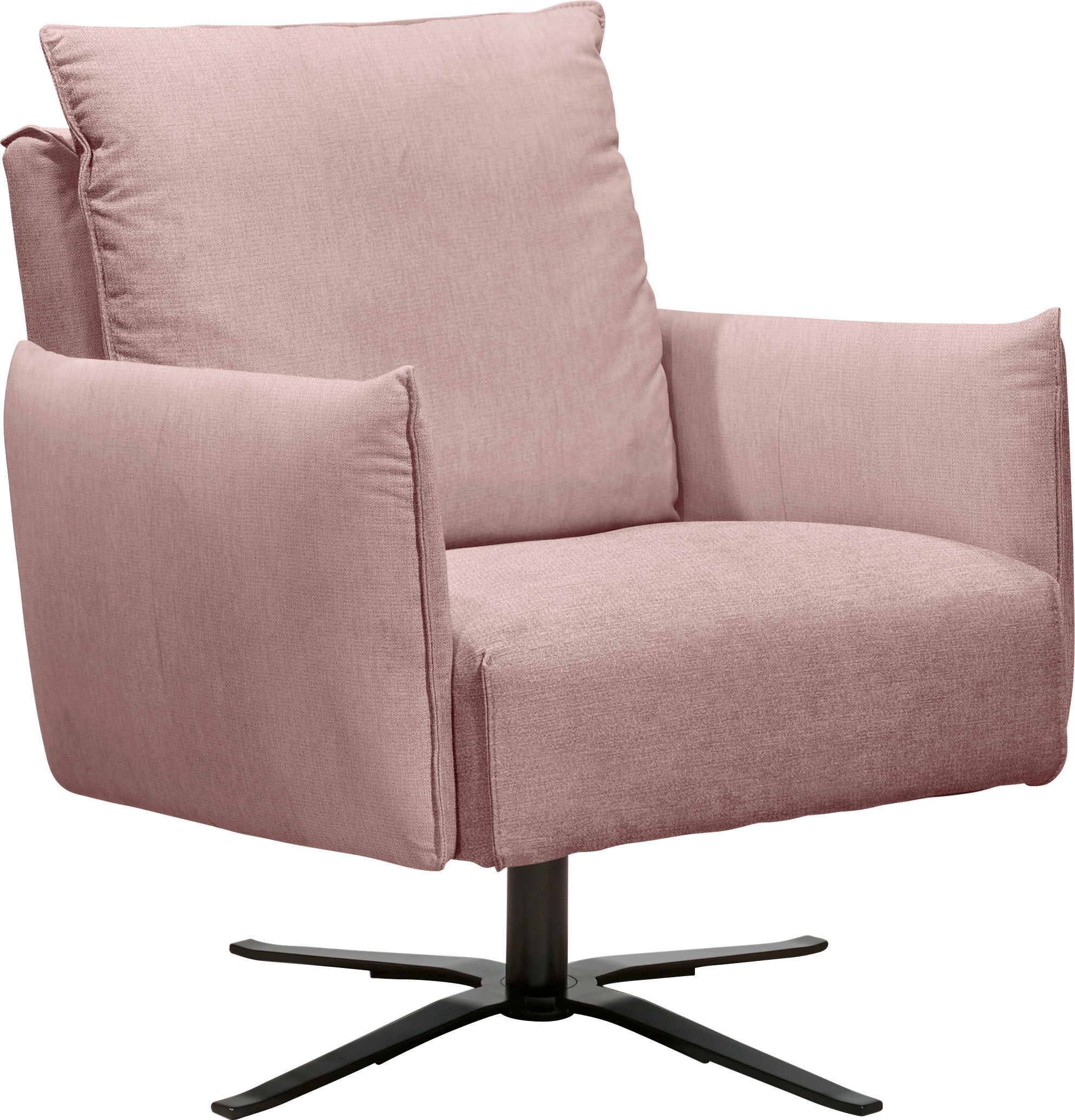 Sessel "Lineo Drehsessel, bequem und komfortabel, Clubsessel und Loungesessel", rosa (rosa matrix), B:84cm H:92cm T:95cm, SCHÖNER WOHNEN-KOLLEKTION, Sessel, Drehsessel, 360 drehbar