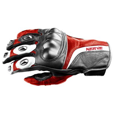 Motorradhandschuhe NERVE "KQ11" Gr. L, rot (rot, schwarz), Handschuhe, L, mit Weitenverstellung