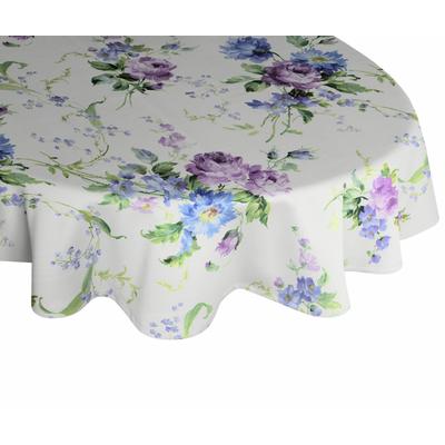 Tischdecke WIRTH "MONTROSE" Gr. 1, lila (lila, blau), B:130cm L:190cm, Polyester, Tischdecken, oval