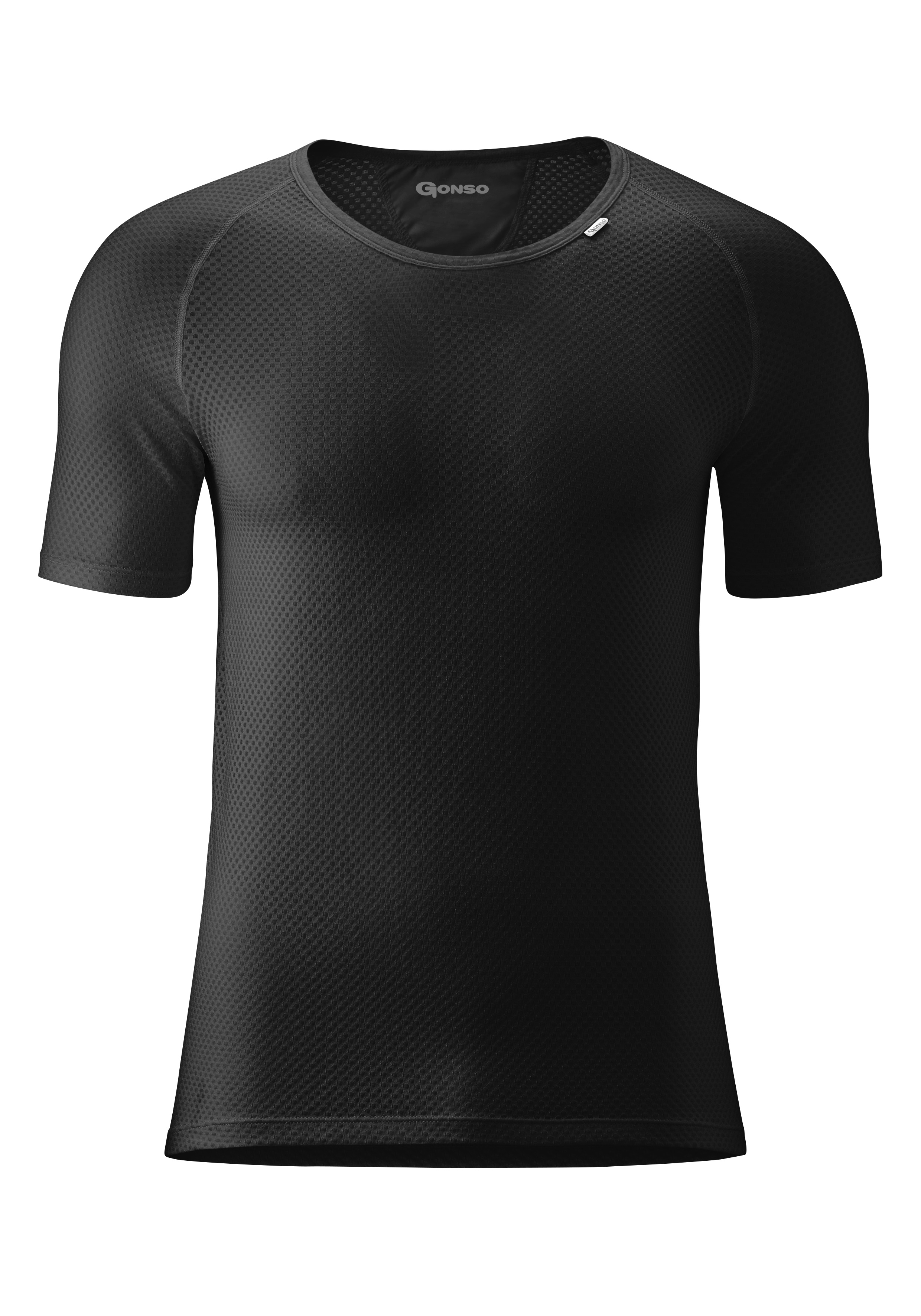 Funktionsshirt GONSO "Base Shirt M", Herren, Gr. M, schwarz, 89% Polypropylen, 11% Elastolefin, Rundhals, Shirts Funktionsshirt Sportshirt, Herren Fahrrad-Unterhemd, elastisch und atmungsaktiv Rundhals Radshirt Image