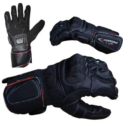 Motorradhandschuhe PROANTI Gr. XL, schwarz, Handschuhe, XL, Obermaterial: 55% Rindsleder, 35% Polyester, 5% Elasthan, 5% Polyurethan. Innenfutter: 100% Polyester, für den Winter und Racing geeignet