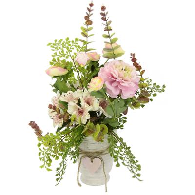 Kunstblume I.GE.A. "Arrangement Blüten/Ranunkel", rosa, B:30cm H:44cm L:23cm, Kunstpflanzen, Topf aus Keramik Image