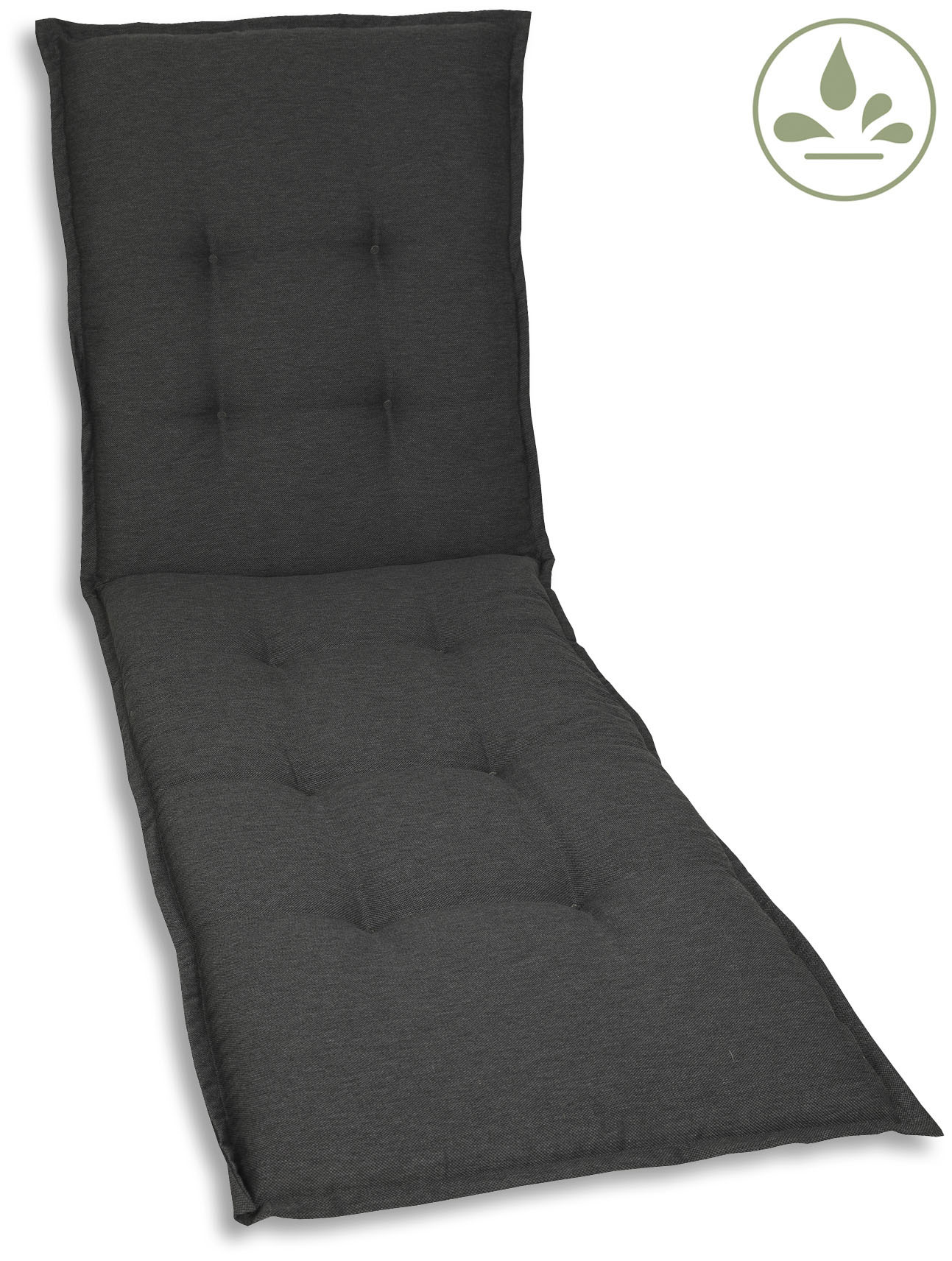 Liegenauflage GO-DE, grau (anthrazit), B:60cm H:190cm, Bezug: 100% Polyester, Polsterauflagen, Rollliegenauflage, wasserabweisend
