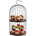 Etagere APS "Birdcage" Servierplatten Gr. Ø 26 cm, braun (schwarz, holzfarben) Weitere Weihnachtsdeko