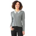 Langarmshirt LINEA TESINI BY HEINE "Shirt" Gr. 36, grau (steingrau) Damen Shirts Jersey