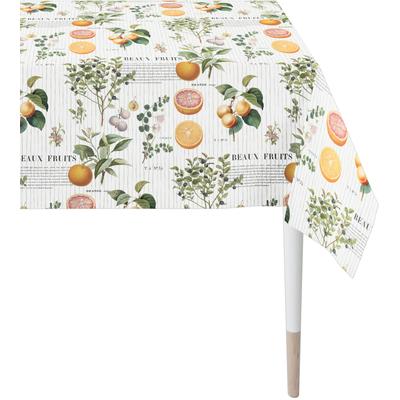 Tischdecke APELT "7699 SUMMERTIME, Sommerdeko, Sommer", bunt (weiß, orange, grün, natur), B:150cm L:250cm, Baumwolle, Ti