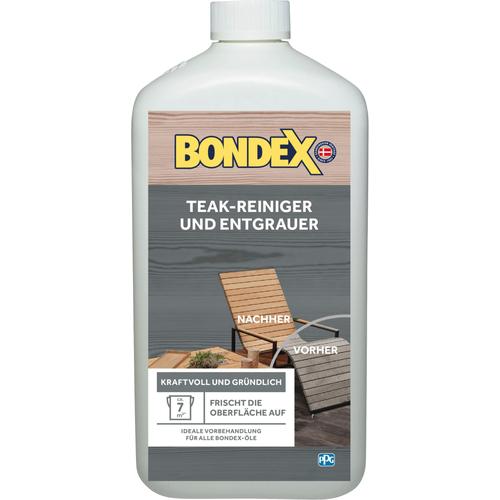 "BONDEX Holzreiniger ""TEAK-REINIGER und entgrauer"" Reinigungsmittel für Teakholz, farblos, 1 l farblos"