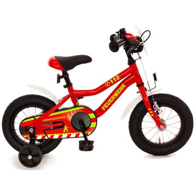 Kinderfahrrad BACHTENKIRCH "Feuerwehr" Gr. 18, rot (neongelb, rot, weiß), Fahrräder, Kinder, 18cm, 12,5 Zoll (31,75cm)