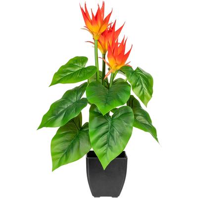 Kunstpflanze DELAVITA "Warnow", orange, B:19cm H:58cm, Kunststoff, Kunstpflanzen, Künstliche Zimmerpflanze, im Topf Image