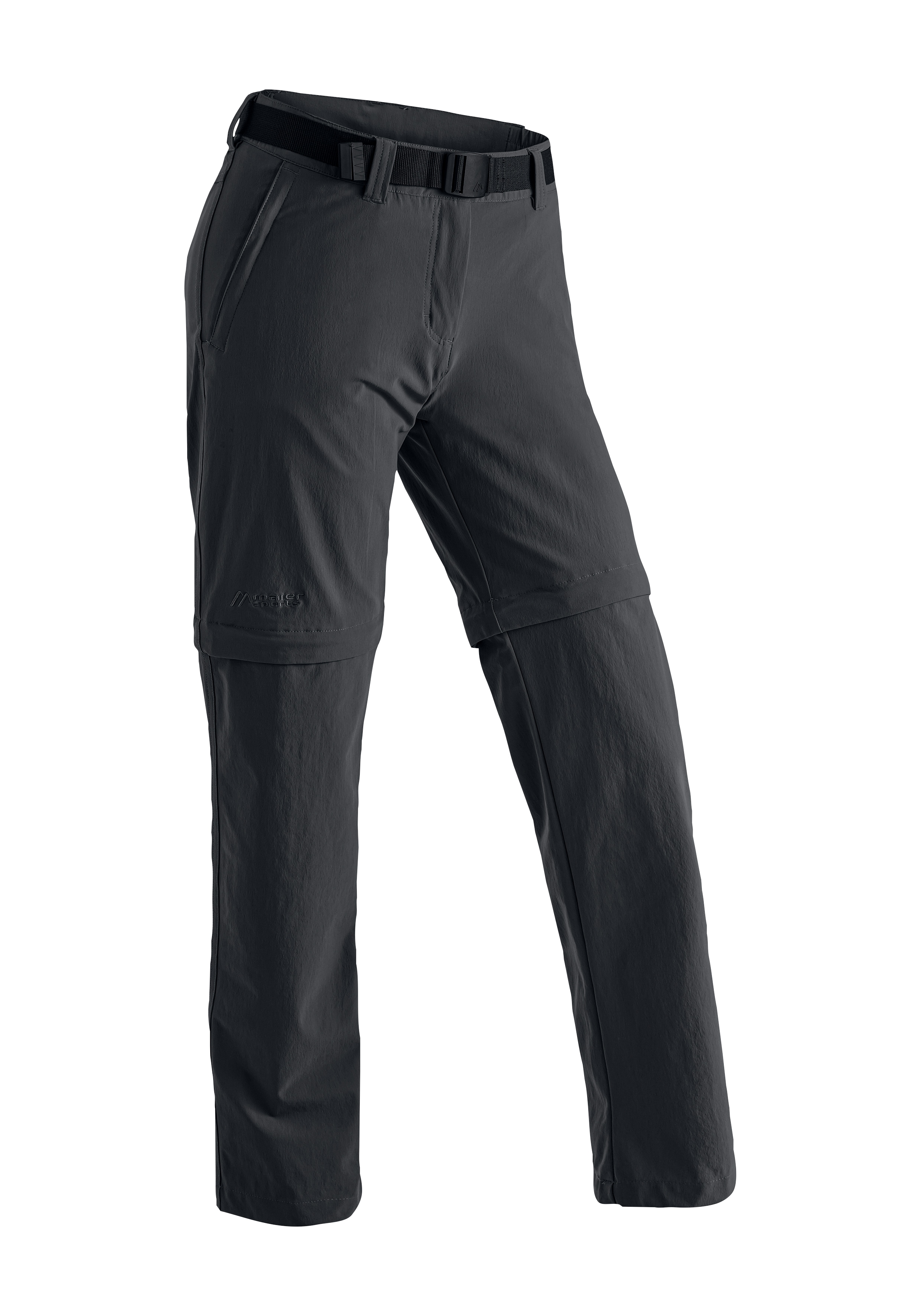 Funktionshose MAIER SPORTS "Nata 2", Damen, Gr. 38, Normalgrößen, schwarz, 90% Polyamid, 10% Elasthan, Hosen, Damen Wanderhose, zipp-off Outdoor-Hose, 3 Taschen, Regular Fit Image