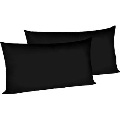 Kissenbezüge FLEURESSE "Colours", schwarz, B:40cm L:80cm, Interlock-Jersey, Obermaterial: 100% Baumwolle, Kissenbezüge, edler, bügelfreier Interlock-Jersey aus 100% Baumwolle Image