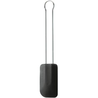 Teigschaber RÖSLE, silber (schwarz, silberfarben, länge 26 cm), B:4,9cm, Silikon, Küchenpaletten, Teigspachtel, Silikon, schwarz, Edelstahlgriff, spülmaschinengeeignet