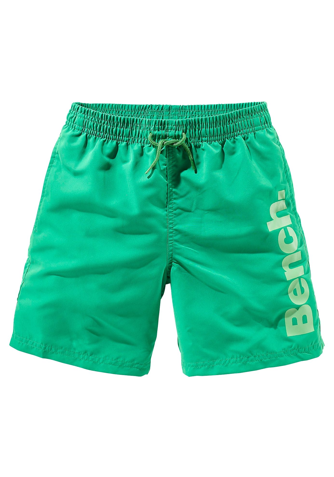 Badeshorts BENCH., Kinder, Gr. 134/140, N-Gr, grün, Microfaser, Polyester, unifarben, Badehosen, mit trendigem Logoschriftzug Image