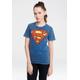 T-Shirt LOGOSHIRT "DC Comics – Superman" Gr. XXL, blau (hellblau) Damen Shirts T-Shirts