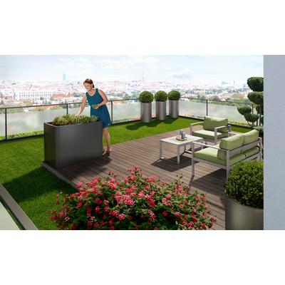 Hochbeet BIOHORT "Belvedere", grau (dunkelgrau, metallic), B:102cm H:77cm T:53cm, Stahlblech, Pflanzgefäße, BxTxH: 102x53x77 cm Image