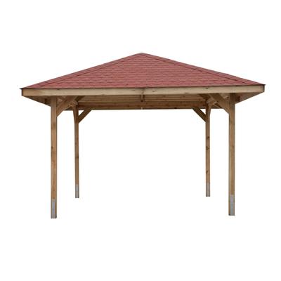 Pavillon WEKA "Paradies 2", beige (natur), B/H/T: 380cm x 299cm x 380cm, Pavillons, BxT: 380x380 cm, inkl. Dachschindeln und Pfostenanker