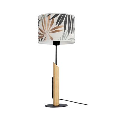 BRITOP LIGHTING Tischleuchte "HOJA", grün (weiß, grün, kupferfarben, eichefarben, schwarz), Ø 27cm H: 60cm, Lampen, Aus Eichenholz mit FSC-Zertifikat, Schirm aus laminierter Tapete Image