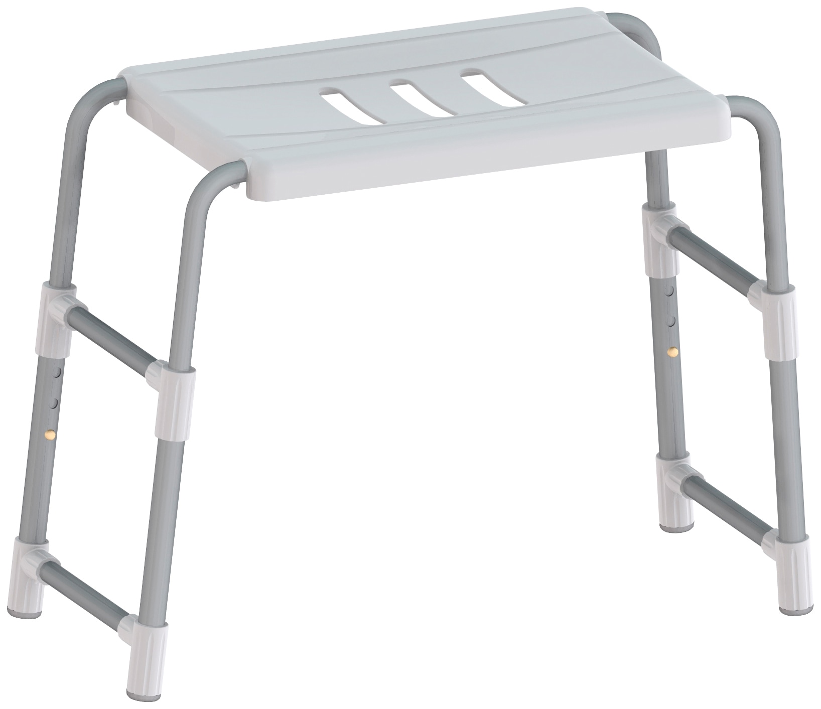 Dusch- und Badhocker BISCHOF "Classic", weiß (weiß, silberfarben), B:40,5cm H:48cm T:25,5cm, Duschhocker, belastbar bis 120 kg