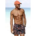 Badeshorts BENCH. "Jones", Herren, Gr. XXL (58/60), N-Gr, orange (schwarz, orange), Polyester, bedruckt, Badehosen, in Tarnfarben