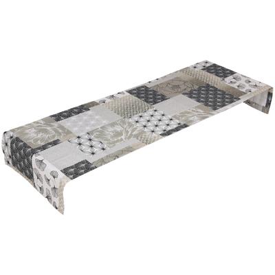 Tischläufer GO-DE "Lara", grau (hellgrau, beige), B:40cm L:140cm, Baumwolle, Polyester, Tischdecken, LxB: ca. 120x40 cm, UV-beständig Image
