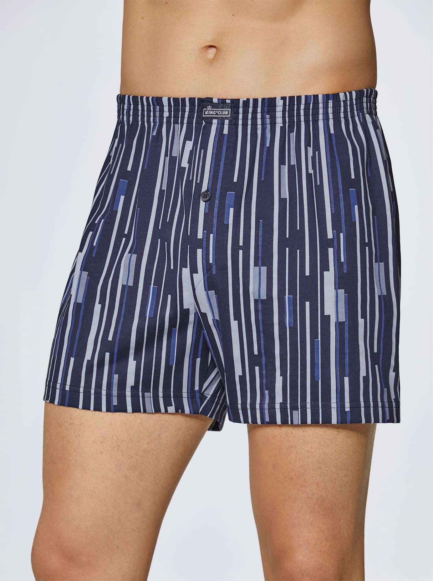 Boxershorts KINGS CLUB, Herren, Gr. 6, blau (marine, bedruckt), 100% Baumwolle, Unterhosen Image