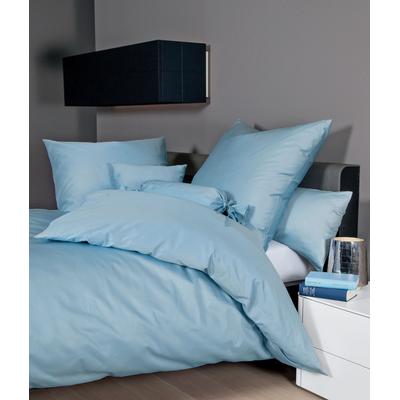 Bettwäsche JANINE "Colors 31001", blau (perlblau), B/L: 200cm x 220cm, B/L: 80cm x 80cm & 80cm x 80cm (2 St.), Mako-Satin, B/L: 80cm x 80cm & 80cm x 80cm, Mako-Satin, Obermaterial: 100% Baumwolle, Bettwäsche, feinfädige uni Bettwäsche für alle... Image