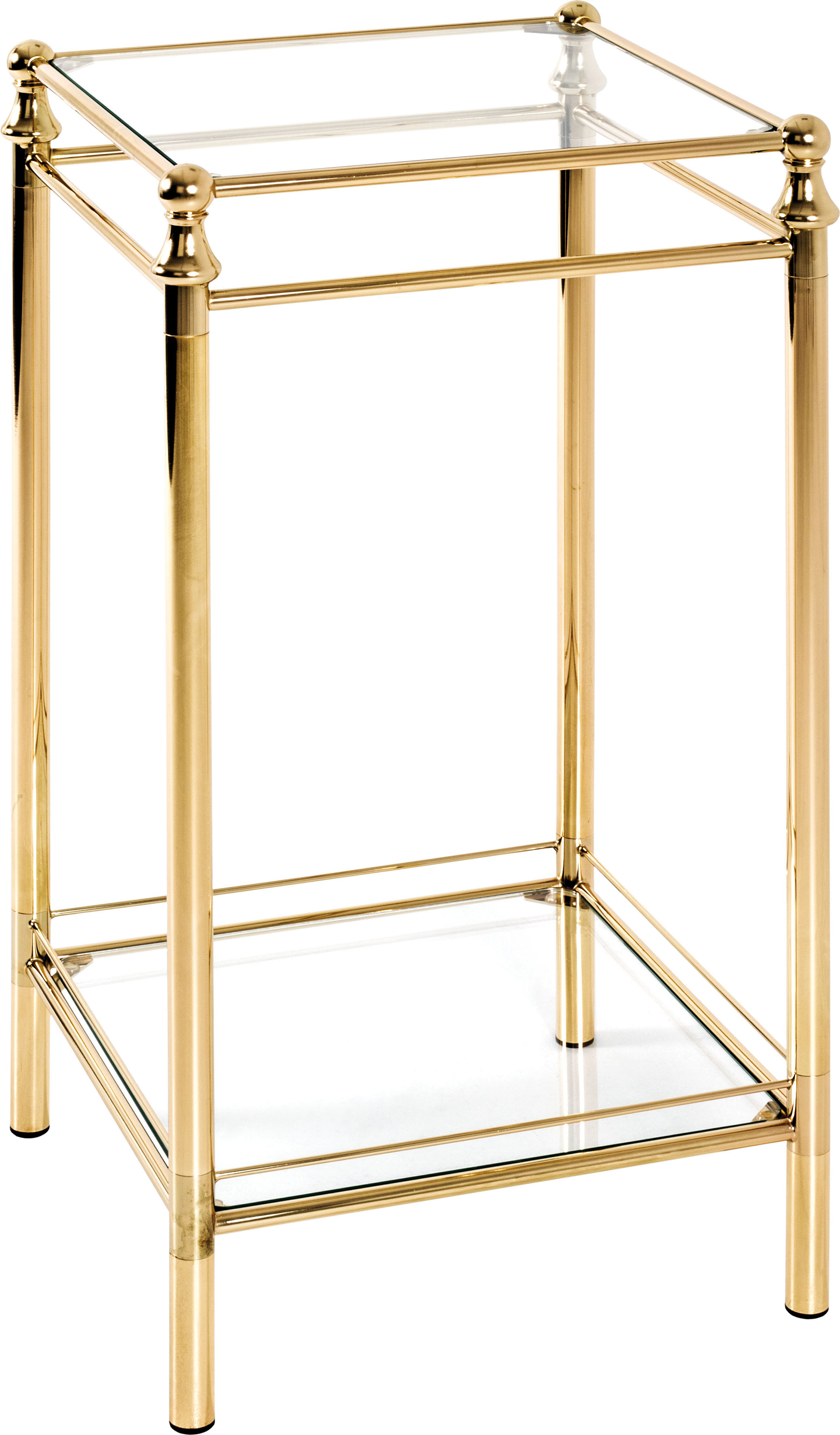 Konsolentisch HAKU, braun (vermessingt, vermessingt, sicherheitsklarglas), B:40cm H:73cm T:40cm, Tische