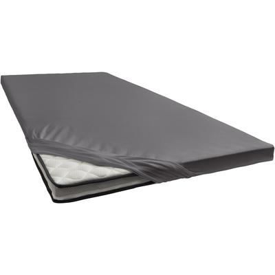 Spannbettlaken DAMAI "Renforcé", grau (anthrazit), B:160cm L:200cm, Renforcu00e9, Obermaterial: 100% Baumwolle, Laken, für Topper Image