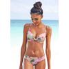 Bügel-Bikini-Top S.OLIVER "Azalea", Damen, Gr. 38, Cup C, rosa (rosa, bedruckt), Microfaser, Recycling-Polyamid, Microfaser, floral, Bikini-Oberteile, im tropischen Druck