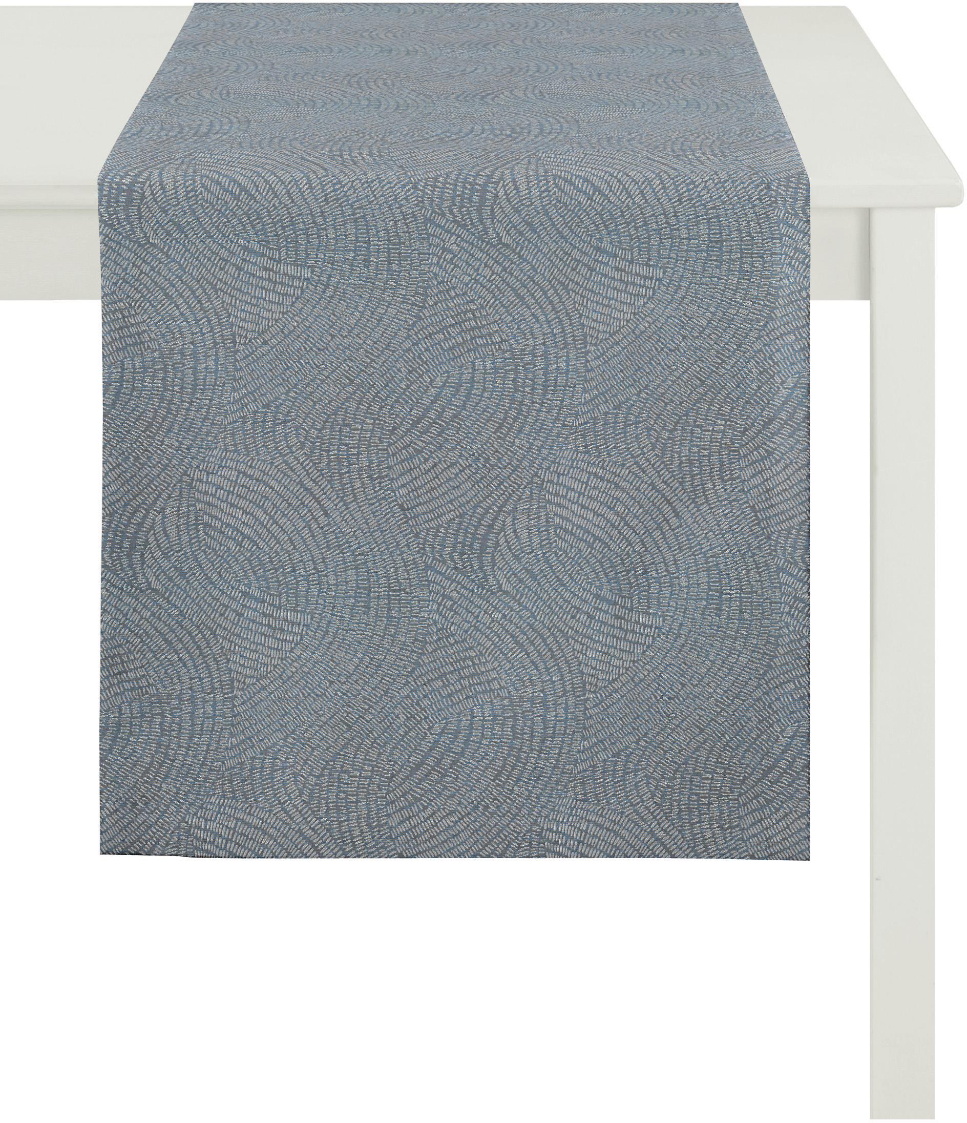 Tischläufer APELT "1102 Loft Style, Jacquard", blau (hellblau), B:48cm L:140cm, Polyester, Viskose, Tischdecken Image