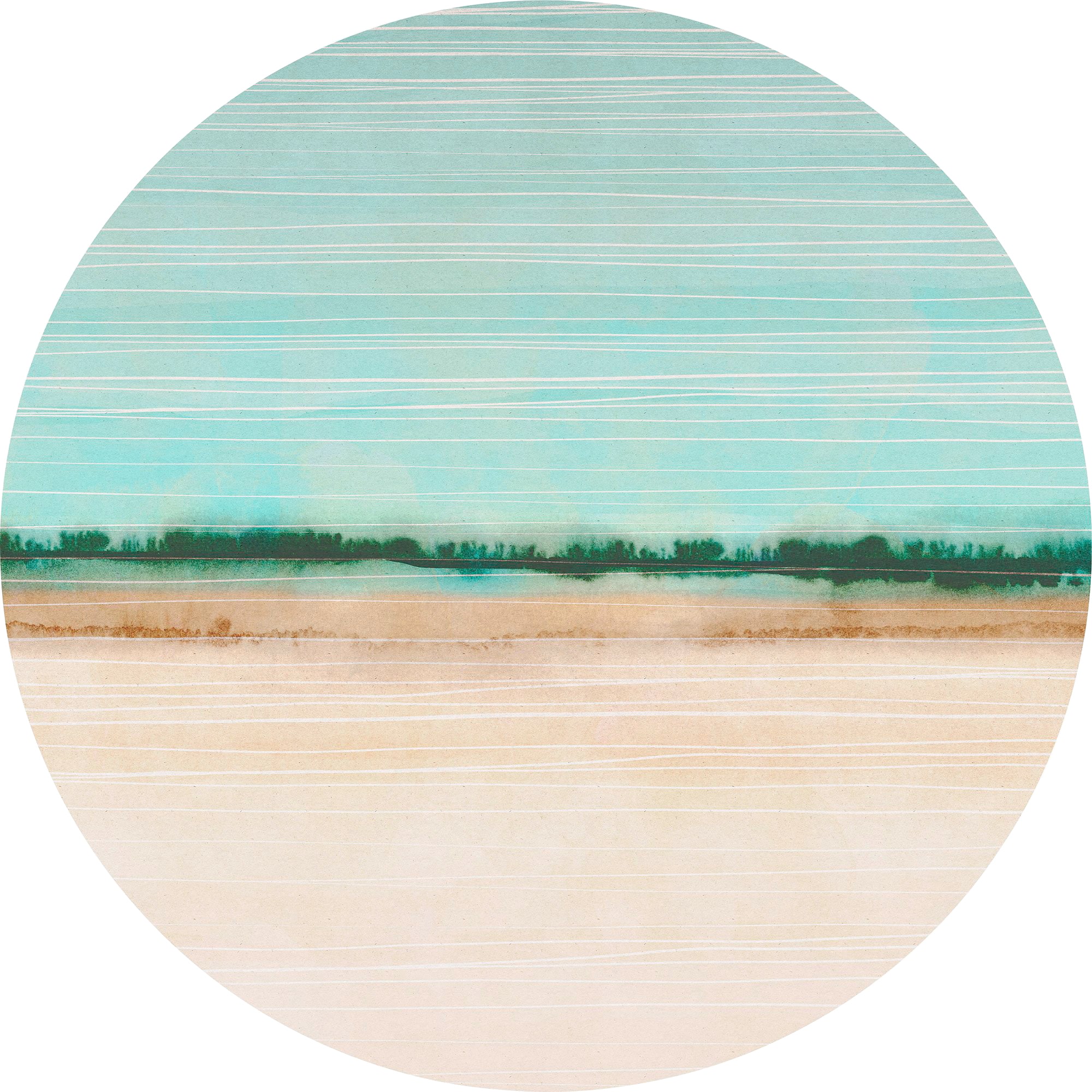Fototapete KOMAR "Vlies selbstklebend - Beachside - Größe 125 x 125 cm", bunt, B:125 L:125, Vlies, Tapeten, Wohnzimmer, Schlafzimmer Image