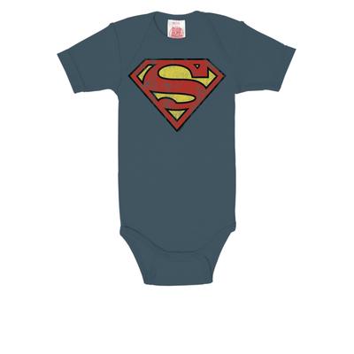 Body LOGOSHIRT Gr. 74, EURO-Größen, blau (dunkelblau) Baby Bodies mit Superman Logo-Frontdruck