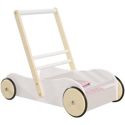 Lauflernwagen ROBA "Holzspielzeug, Scarlett" Lauflernhilfen rosa (weiß, holzfarben, rosa) Kinder Lauflernwagen mit Gummireifen
