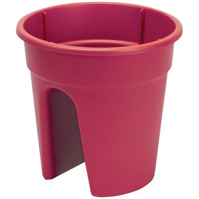 Pflanzkübel KHW "Flowerclip", lila (beere), H:27,5cm Ø:27cm, Kunststoff, Polypropylen, Pflanzgefäße, ØxH: 27x27,5 cm