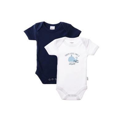 Body LILIPUT "Whale Captain" Gr. 44, EURO-Größen, blau (blau-weiß) Baby Bodies mit niedlichem Frontprint