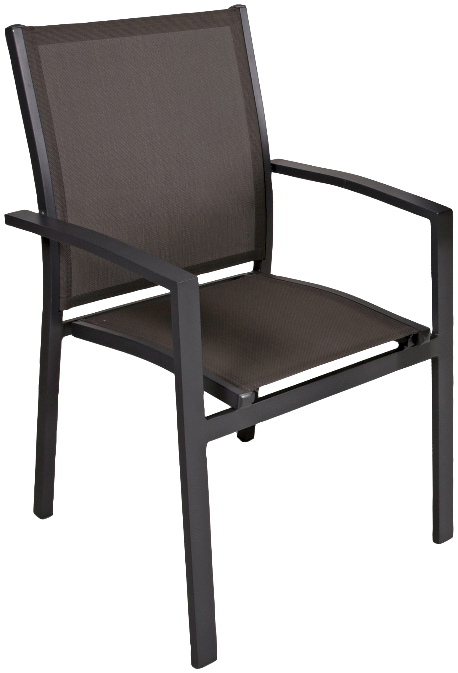 Stapelstuhl GARDEN PLEASURE "ELENA", grau (anthrazit, anthrazit), B:56,5cm H:89cm T:61cm, Aluminium, Stühle, 2er Set