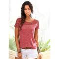 T-Shirt VIVANCE Gr. 40/42, rosegold (kupfer) Damen Shirts Jersey mit weicher Häkelspitze Bestseller