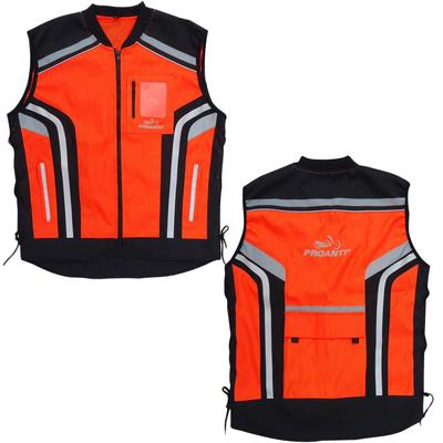 Motorradweste PROANTI Gr. 4XL, orange (neonorange), Westen, 4XL, Obermaterial: 100% Polyester. Innenfutter: 100% Polyester, Warnweste