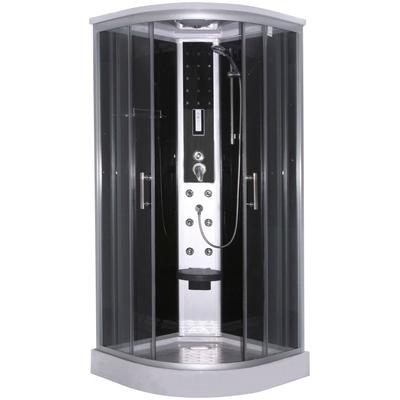 Komplettdusche SANOTECHNIK "Milano", silber (alufarben), B:90cm H:215cm T:90cm, Duschkabinen, Viertelkreisdusche