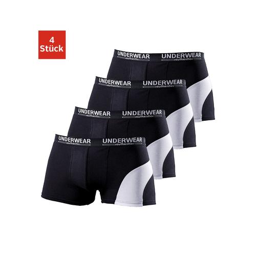 Boxer AUTHENTIC UNDERWEAR Gr. 4 (S), schwarz (schwarz, schwarz) Herren Unterhosen mit kontrastfarbenen Einsatz