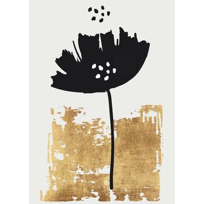 Fototapete LIVING WALLS "ARTist Black Poppy", schwarz-weiß (gold, schwarz, weiß), B:2m L:2,8m, Vlies, Tapeten, Vlies, Wand, Schräge