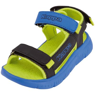 Sandale KAPPA, Gr. 27, blau (blau, schwarz), Synthetik, mehrfarbig, sportlich, Schuhe Outdoorsandale Sandale, - mit schönen Farbakzenten