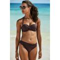 Bügel-Bandeau-Bikini-Top S.OLIVER "Rome" Gr. 42, Cup C, braun Damen Bikini-Oberteile Ocean Blue