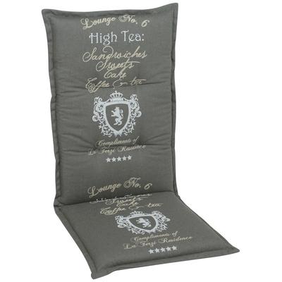 Hochlehnerauflage GO-DE "Monaco", grau, B:120cm H:8cm T:50cm, Obermaterial: 85% Baumwolle, 15% Polyester, Polsterauflagen