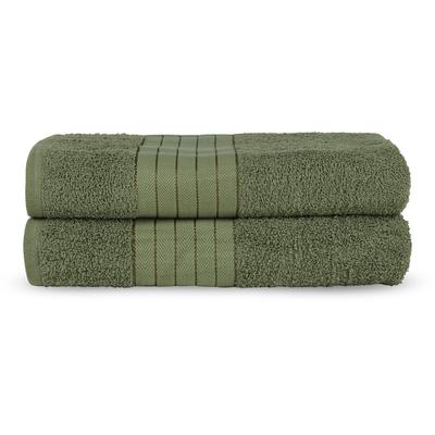 Badetuch GOOD MORNING "Uni Towels", grün, B:70cm L:140cm, Frottier, Obermaterial: 100% Baumwolle, Handtücher (Packung), Baumwolle, Walkfrottee, Bordüre, 500 GSM, Einfarbig, ohne Aufhängung