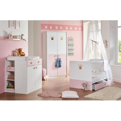 Bettschubkasten WIMEX "Cindy2", rosa (blende drehbar weiß oder rosa), B:137cm H:17cm T:71cm, Spanplatte, Schubladen