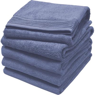Handtuch PRIMERA "Premium", blau (rauchblau), B:50cm L:100cm, Walkfrottier, Obermaterial: 100% Baumwolle, Handtücher (Packung), mit einer eleganten Chenille-Bordüre Image