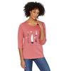 3/4-Arm-Shirt CLASSIC BASICS "Shirt", Damen, Gr. 48, rosa (flamingo), 100% Baumwolle, gemustert, mehrfarbig, bedruckt, Rundhals, 3/4-Ärmel, Shirts
