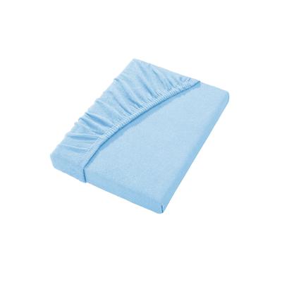 Spannbettlaken WÄSCHEPUR Gr. 2, blau (hellblau), B:90-100cm L:190-200cm, Frottee, 80% Baumwolle, 20% Polyester, Laken Image