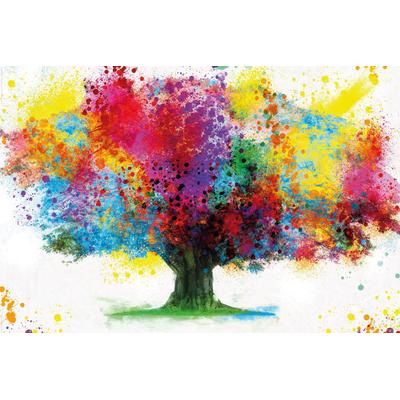 Deco-Panel REINDERS "Coloured Tree", bunt (farbe bild(er): bunt), B:90cm H:60cm, MDF, Papier, Bilder Image